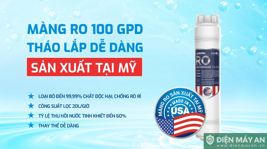 Máy lọc nước RO Hydro-ion kiềm Karofi KAE-S68 12 lõi